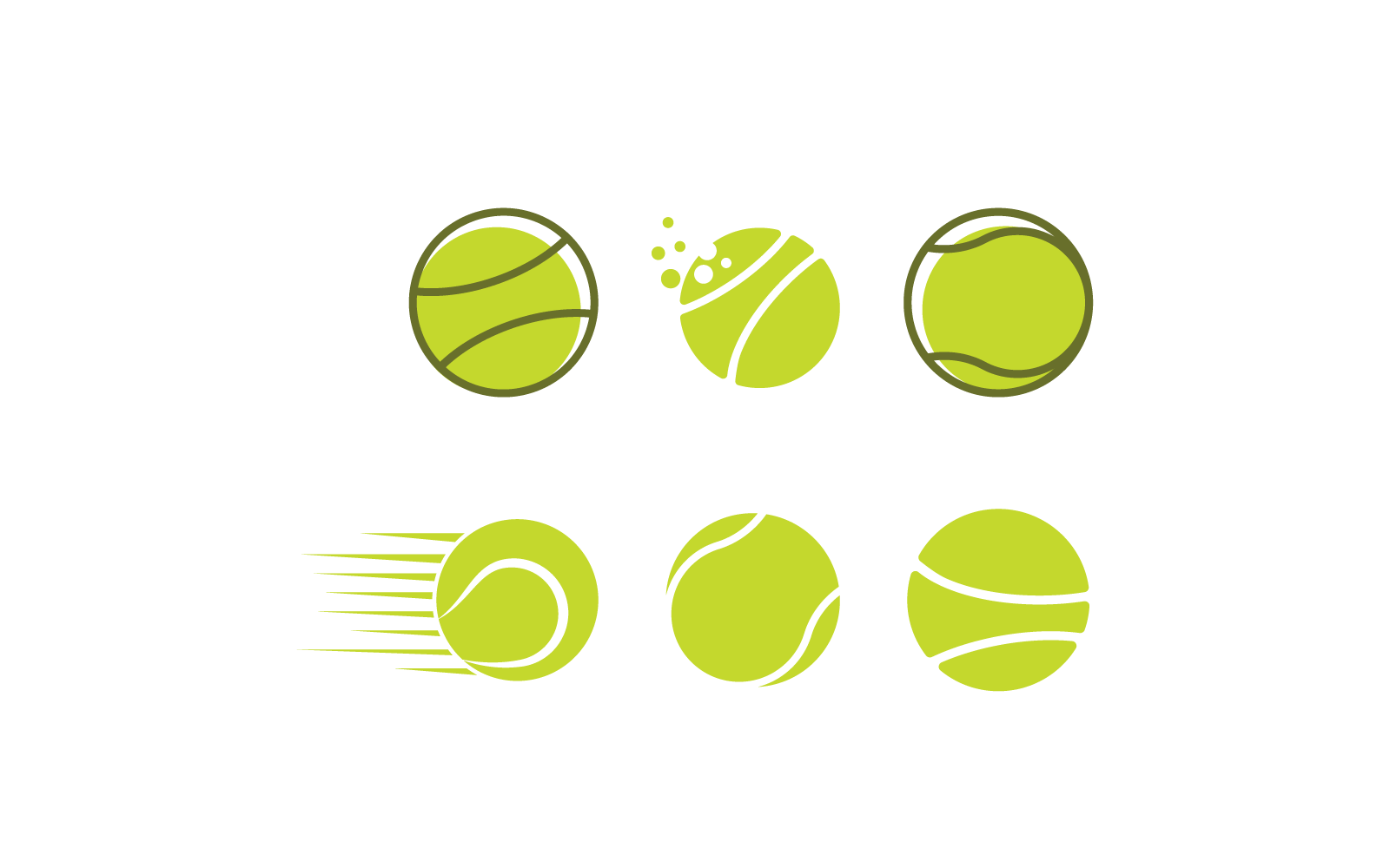 Modello di design piatto vettoriale con logo illustrazione palla da tennis