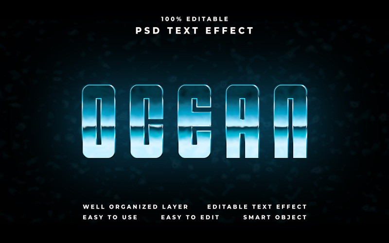 Ocean Editable Text Effect Illustration