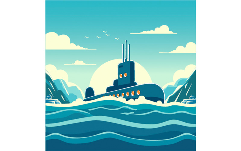 Submarine Sea Background Illustration