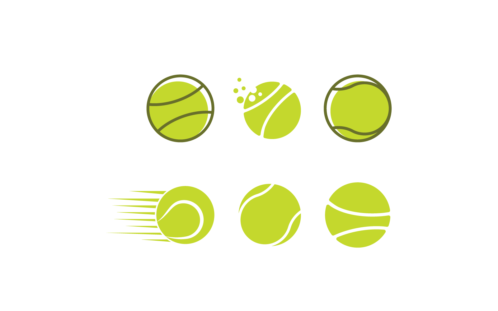 Tennis ball illustration logo vector flat design template