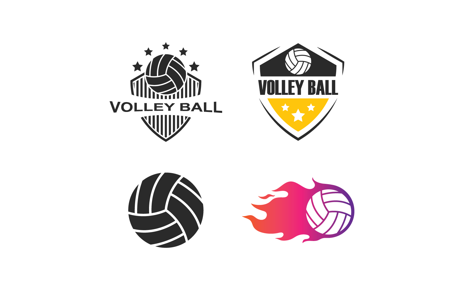 Volley ball logo vector design template