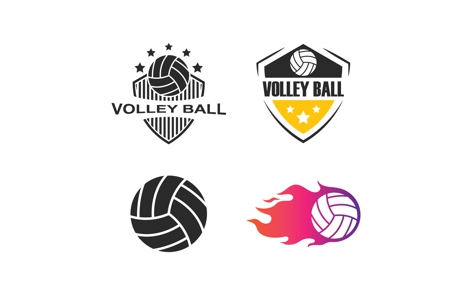 Volleybal logo vector ontwerpsjabloon