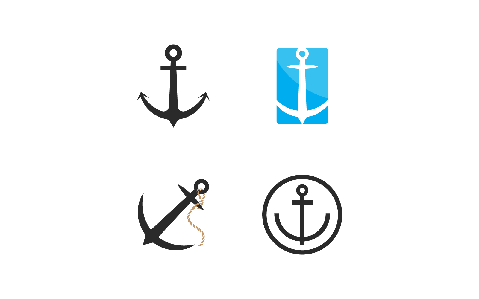 Anchor logo template vector flat design