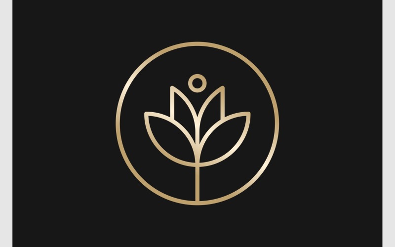 Flower Lotus Blossom Luxury Logo Logo Template