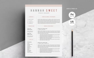 Hannah CV - Resume Template Two Page Resume