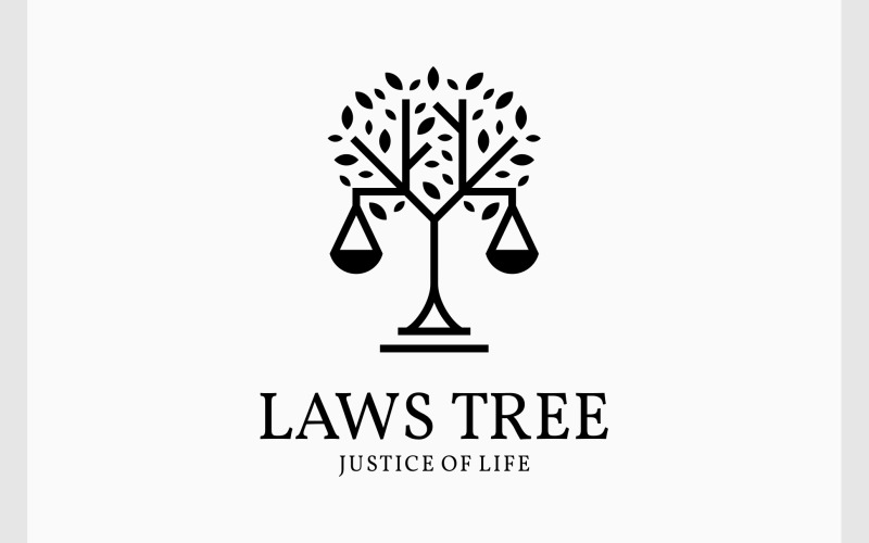 Justice Scale Law Firm Tree Life Logo Logo Template