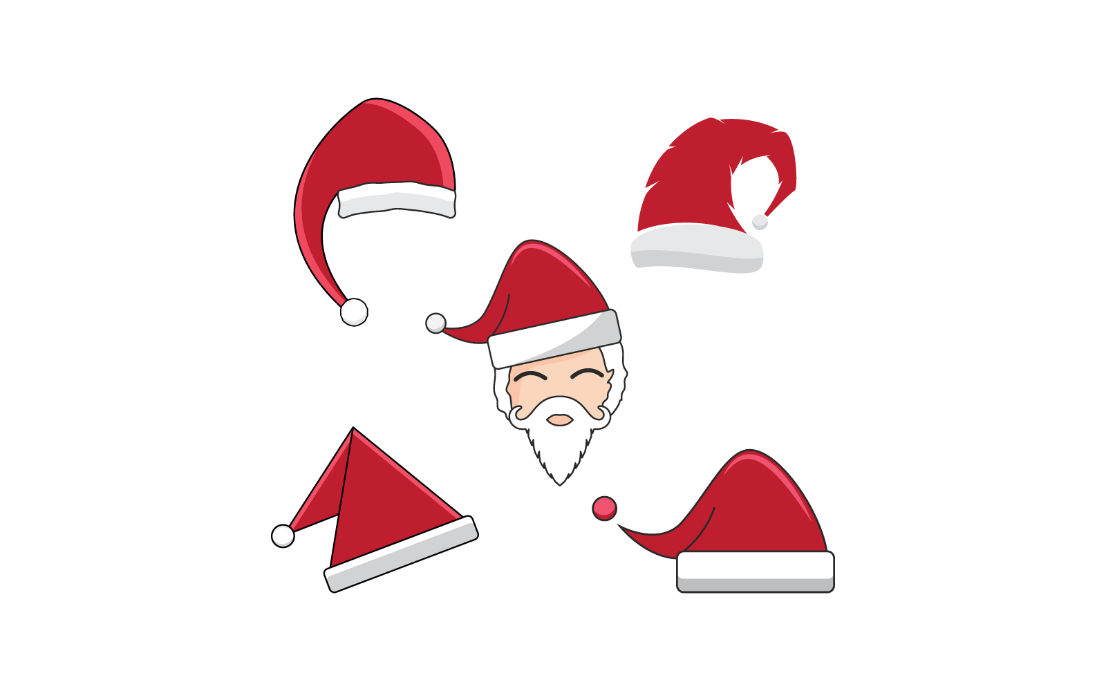 Kerstman en kerstmuts illustratie logo vector ontwerp