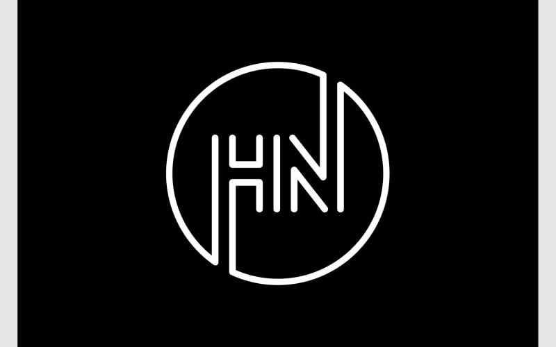 Letter H N Circle Minimalist Monogram Logo Logo Template