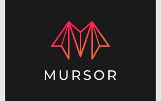 Letter M Cursor Arrow Simple Logo