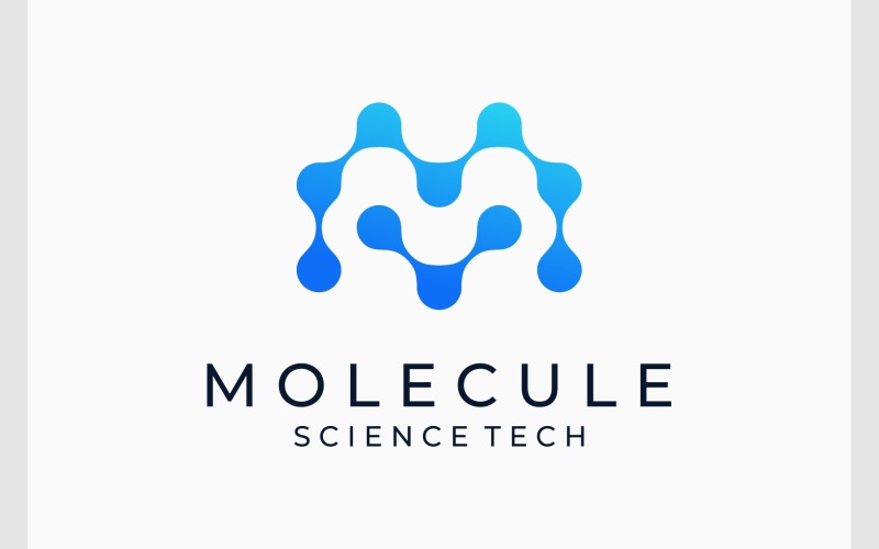 Letter M Molecule Science Tech Logo Logo Template