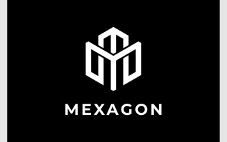 Letter M or MM Hexagon Logo
