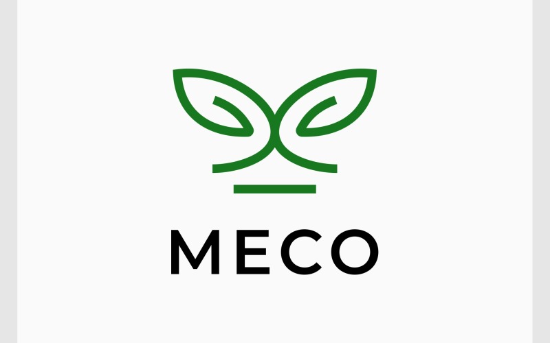 Letter M Plant Leaf Natural Logo Logo Template