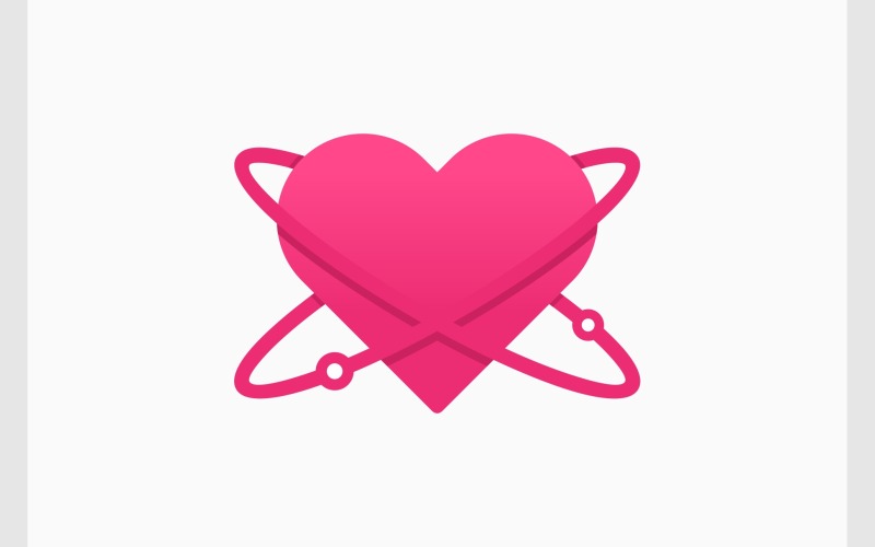 Love Heart Atom Science Logo Logo Template