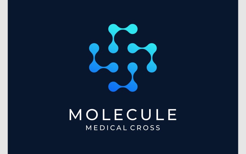 Medical Cross Molecule Tech Logo Logo Template