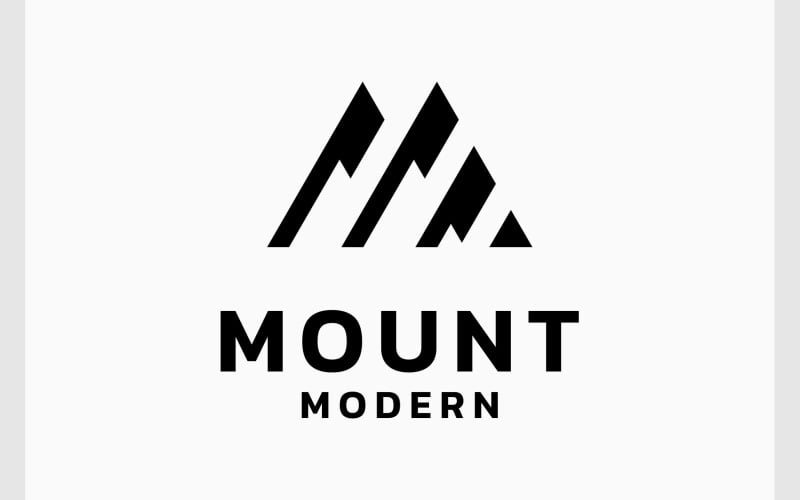 Mountain Hill Modern Minimalist Logo Logo Template