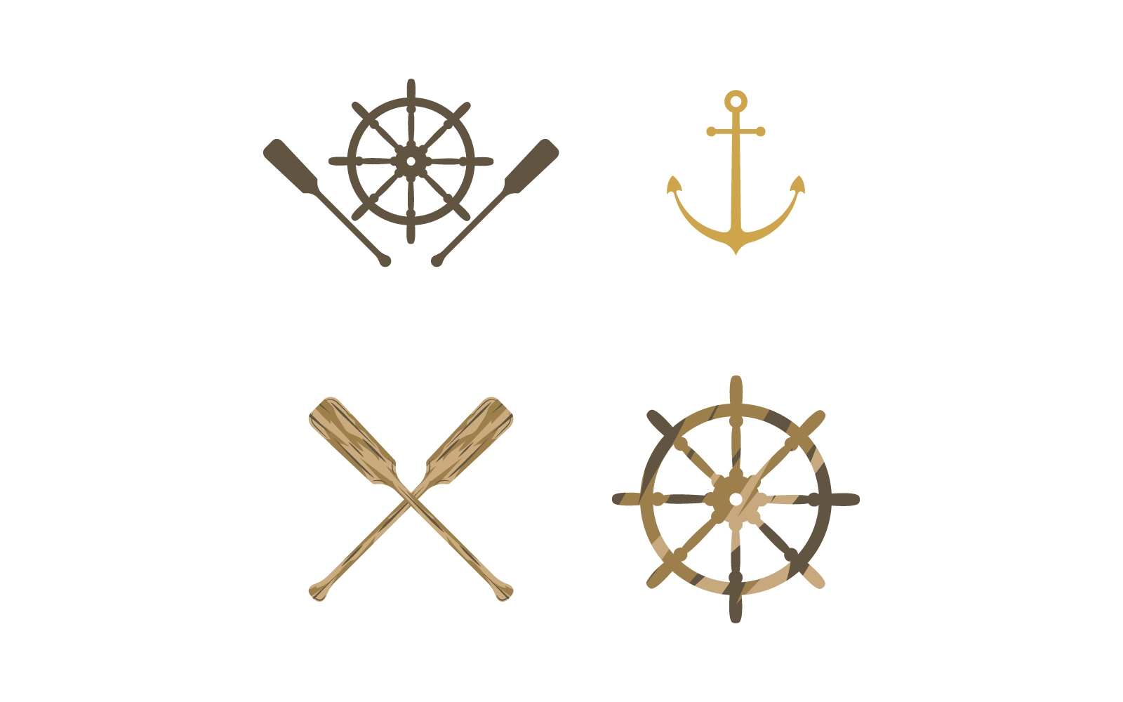 Rowboat vector flat design illustration template
