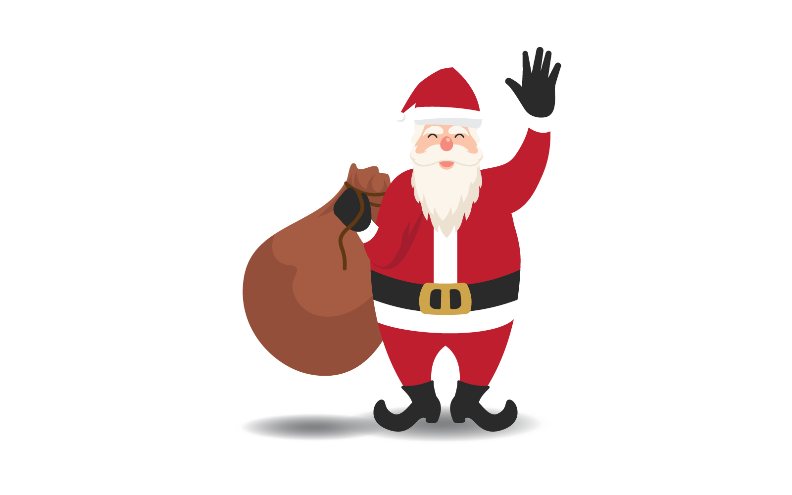 Santa claus and santa hat logo illustration template