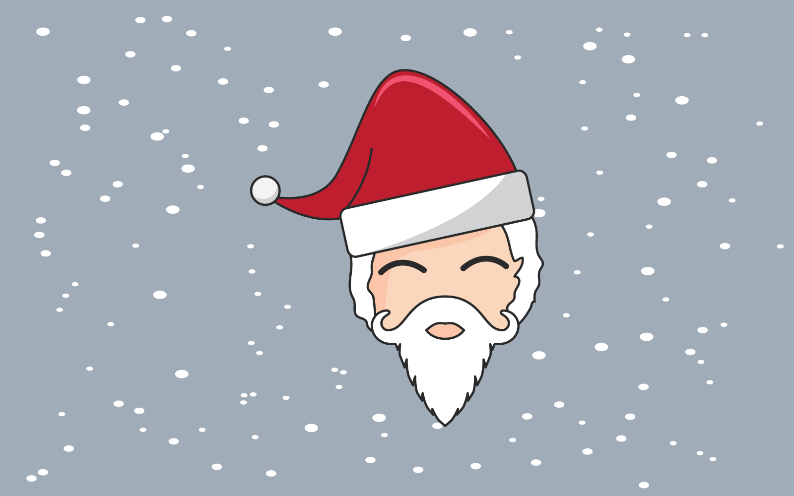 Santa tvář kreslená postavička ikona plochý design