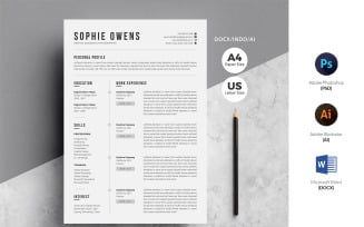 Sophi Owens - 2 Page Resume Template (CV)