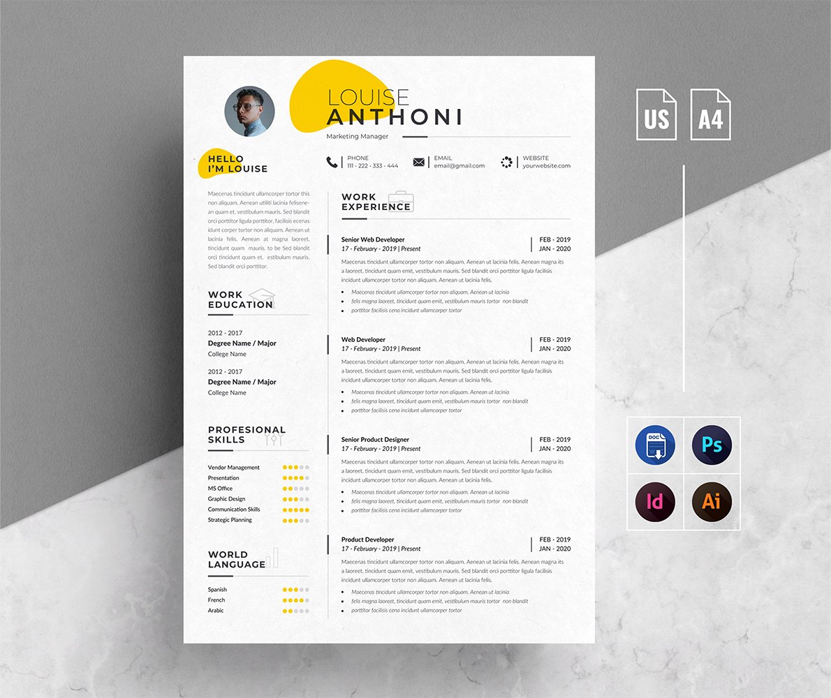Template #397501 Resume Professional Webdesign Template - Logo template Preview