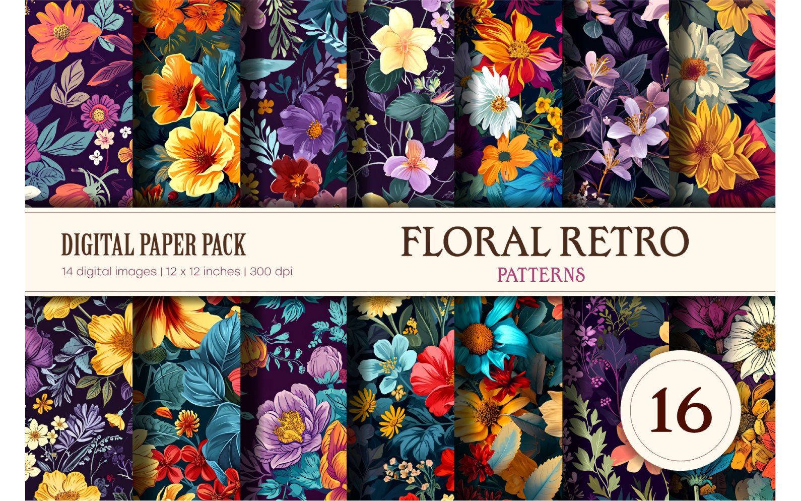 Kit Graphique #397524 Floralpatternsboho Digitalfloralpaper Divers Modles Web - Logo template Preview
