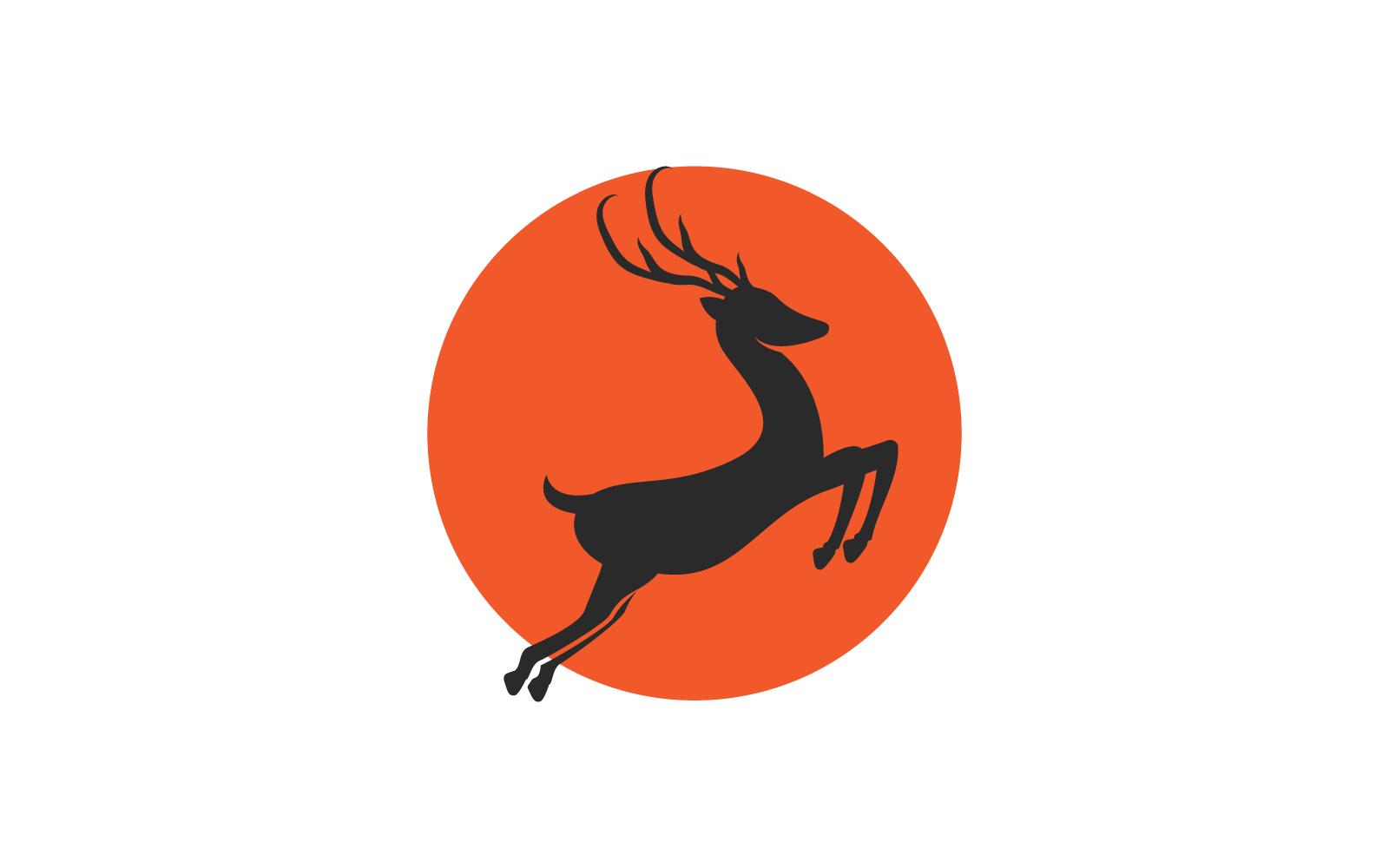 Bois de cerf illustration design logo icône vecteur