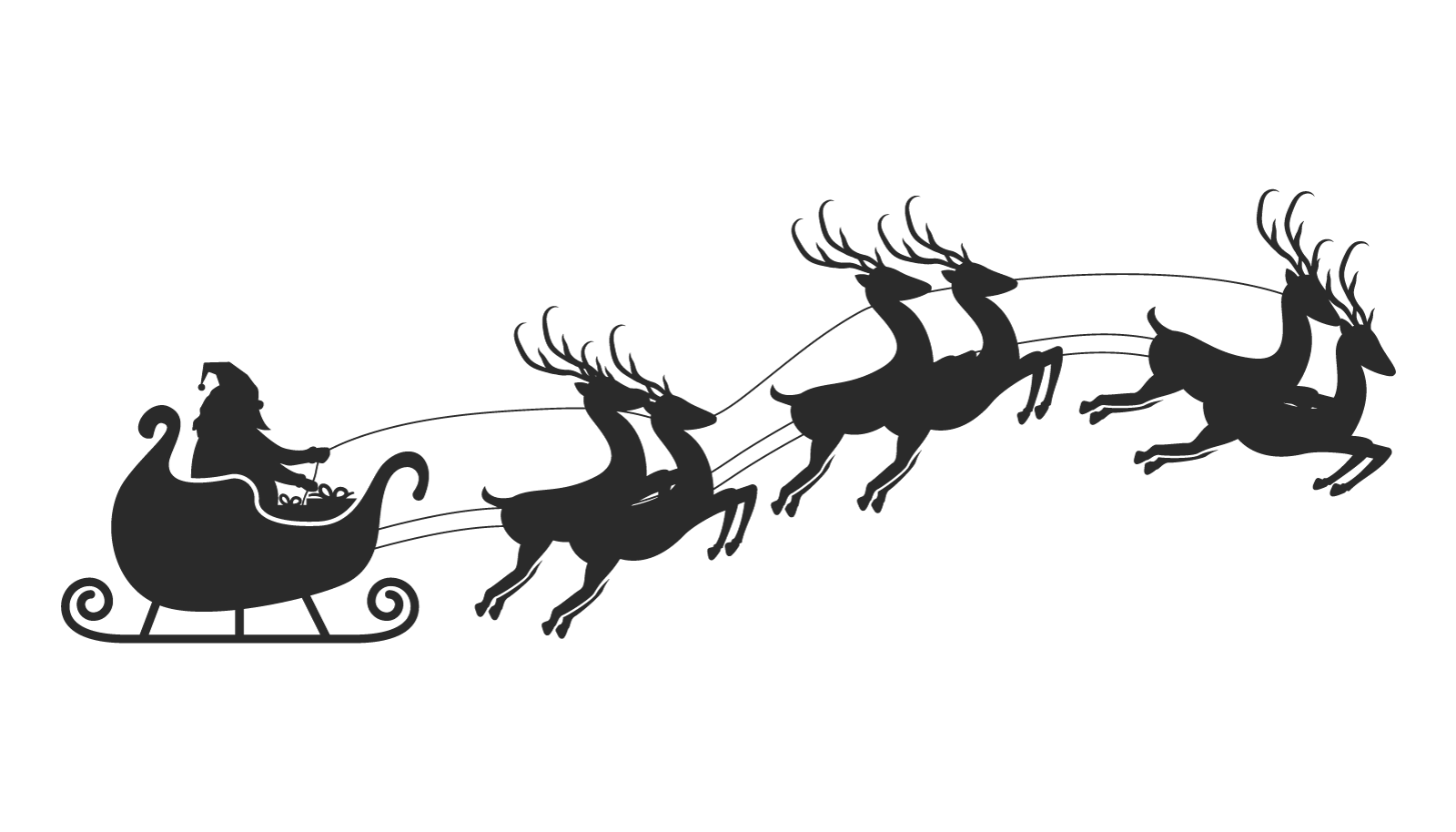 Illustration vectorielle du père Noël et du chariot du père Noël design
