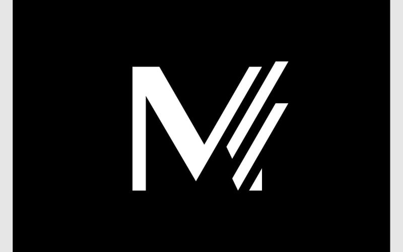 Letter M Minimalist Digital Technology Logo Logo Template