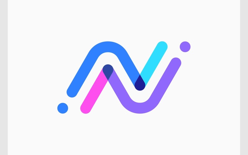 Letter N Line Modern Colorful Logo Logo Template