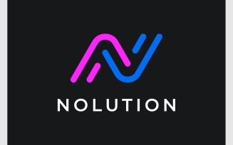 Letter N Solution Tech Logo