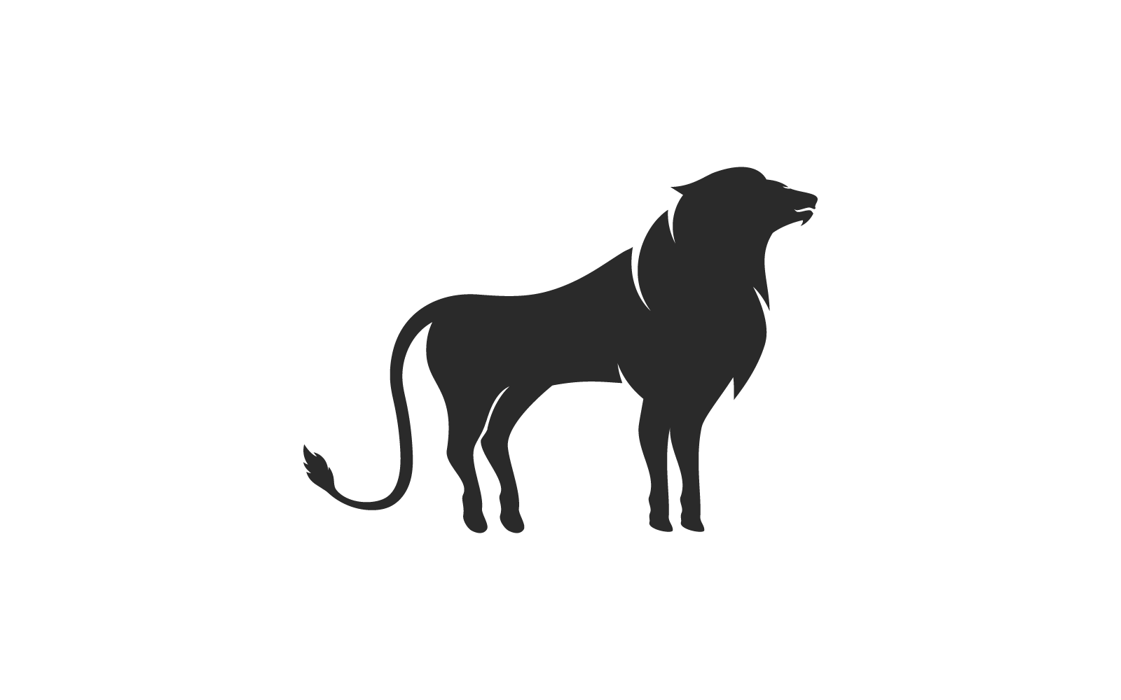 Lion illustration logo icon vector flat design template