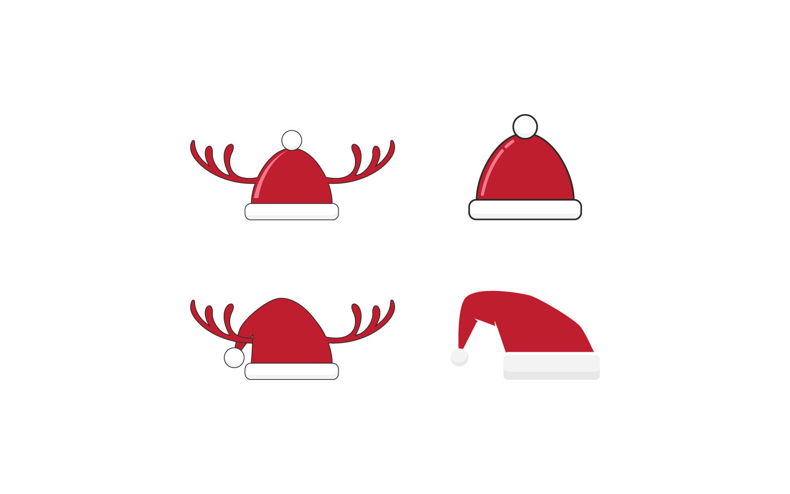 Modèle vectoriel d&amp;#39;icône d&amp;#39;illustration de casquette de Père Noël