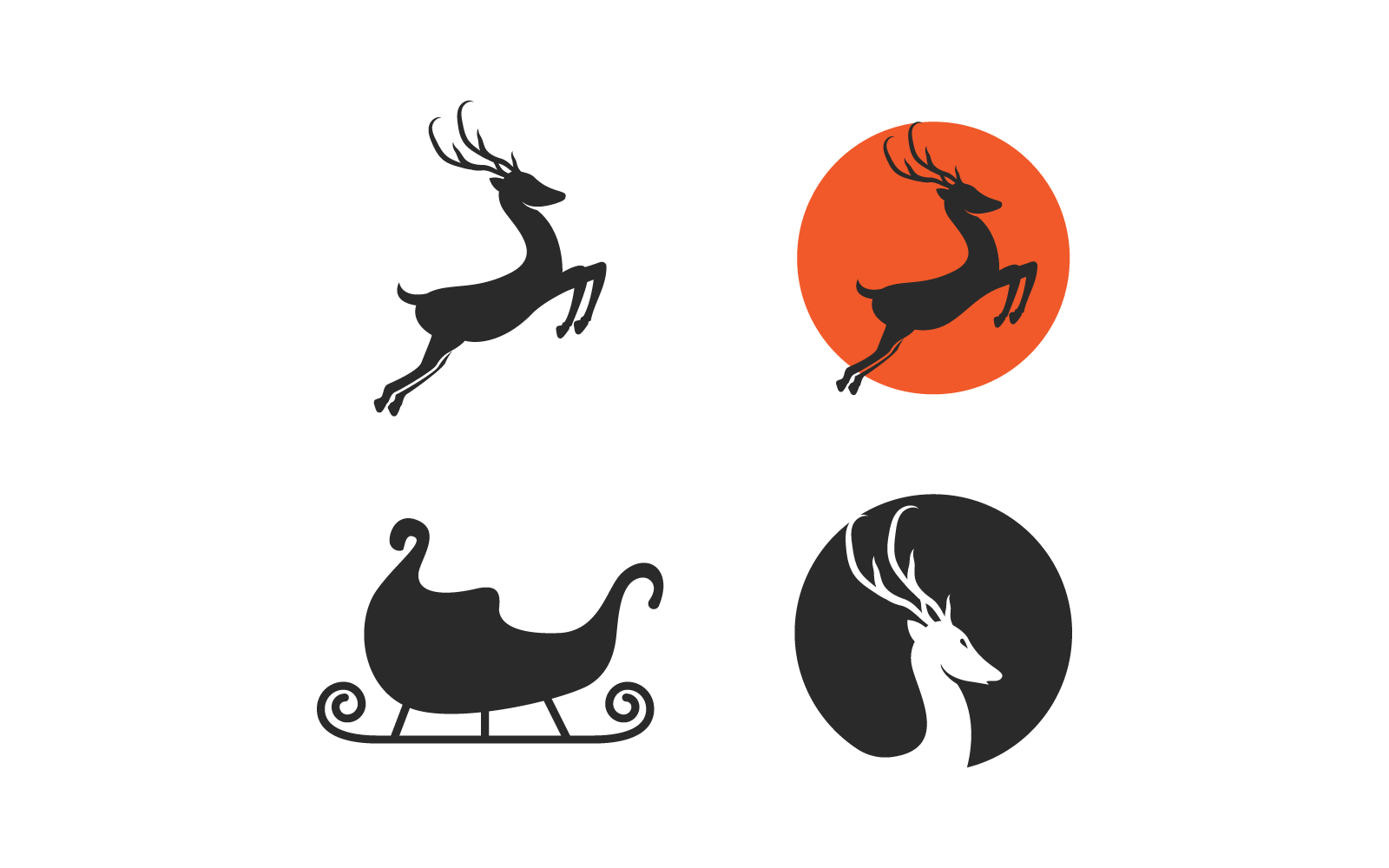 Modèle vectoriel d'icône de logo d'illustration de bois de cerf