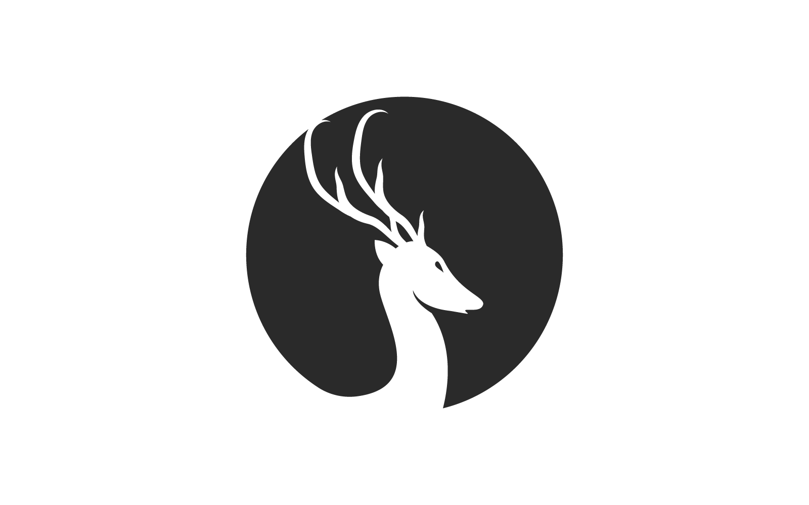 Modèle vectoriel de conception de logo d'illustration de bois de cerf