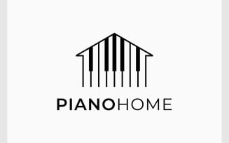 Piano Music Home House Logo