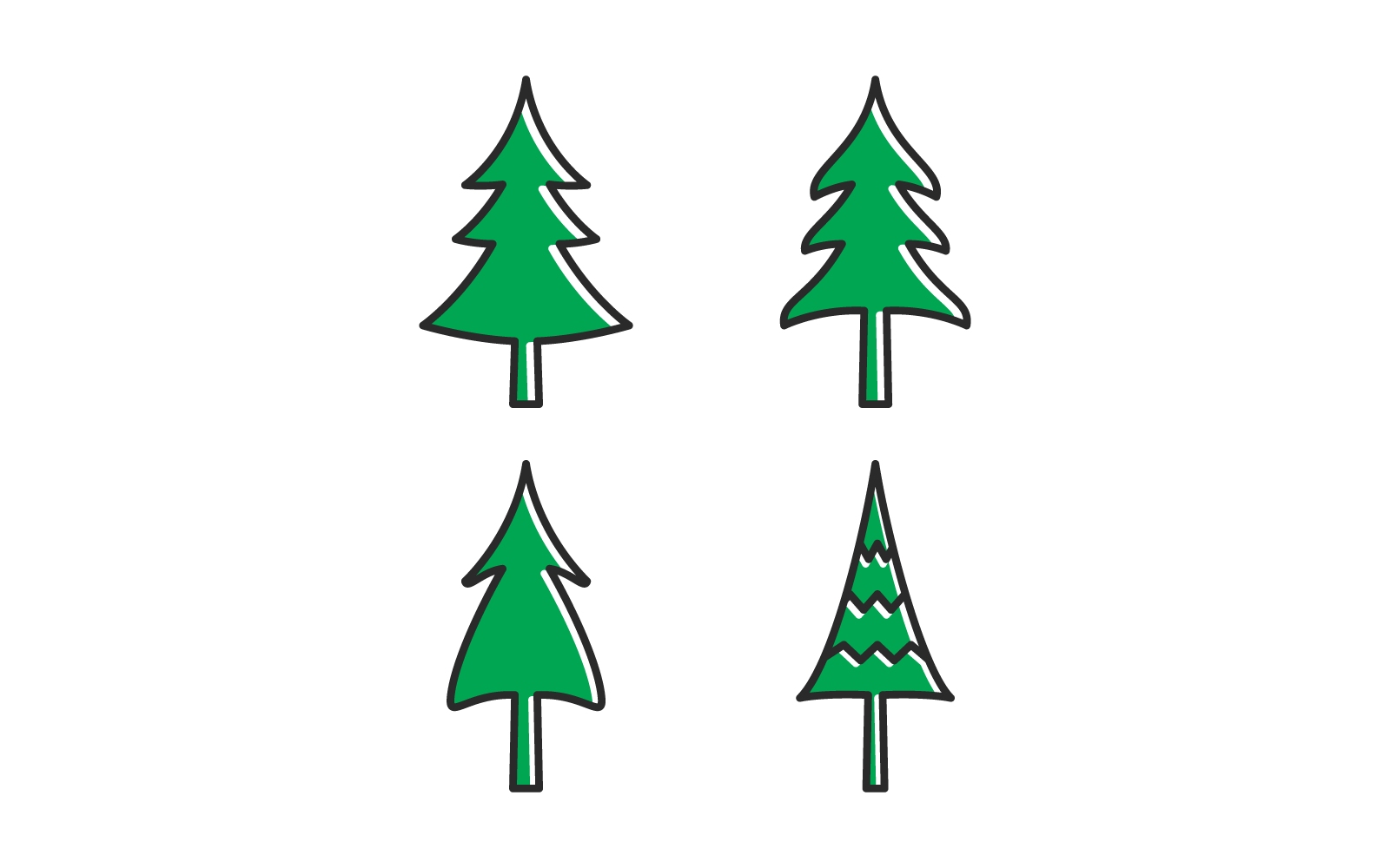 Pine tree illustration design template