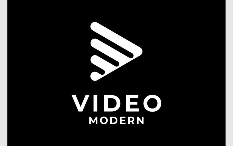 Play Button Media Modern Logo Logo Template