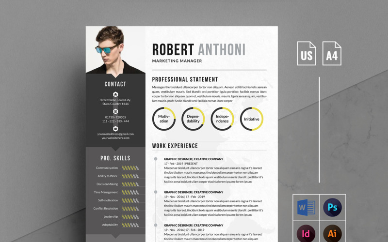 Professional Resume Template - Four Page CV