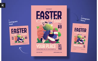 Red Gradient Easter Flyer