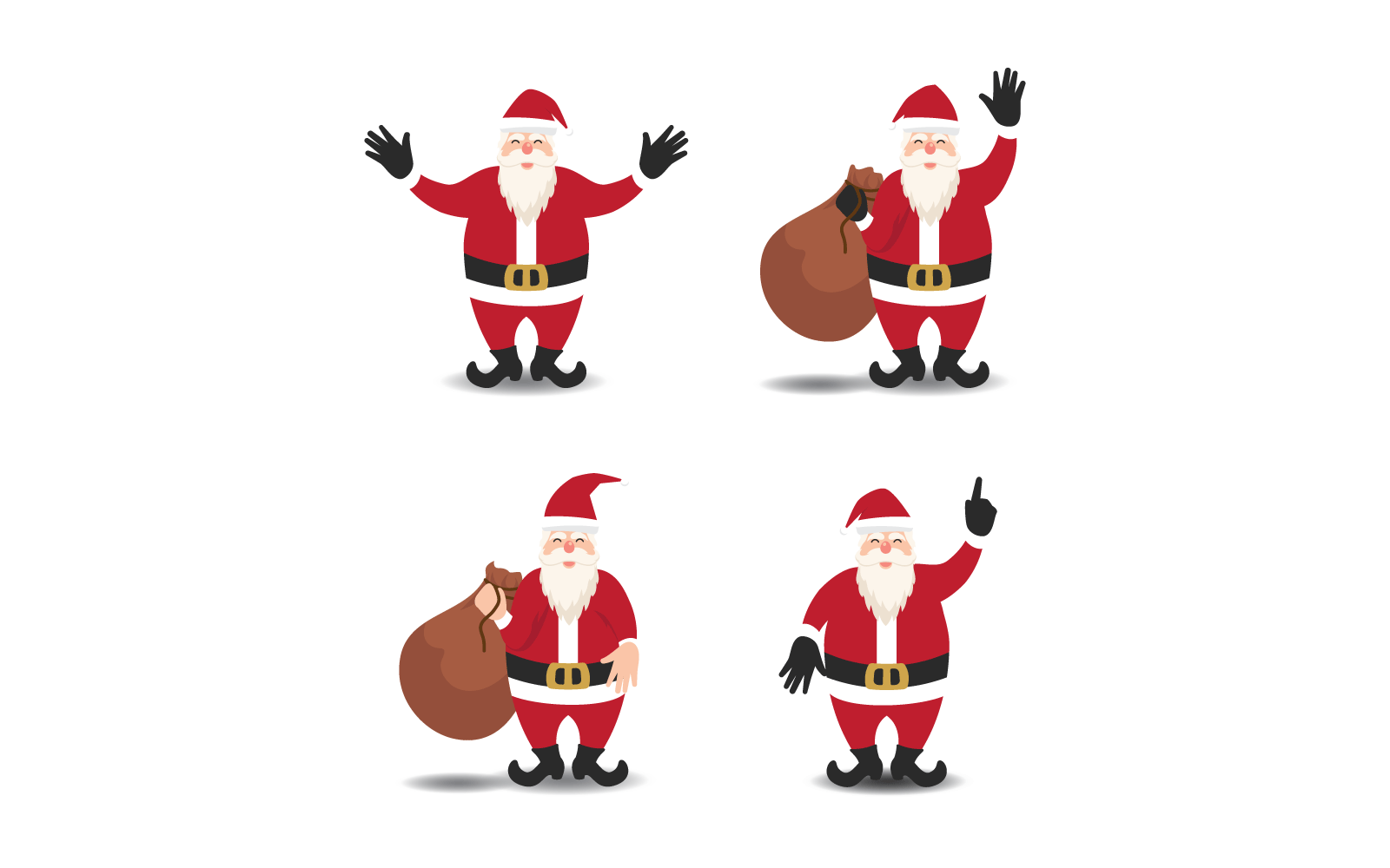 Santa claus, santa hat illustration vector flat design Logo Template