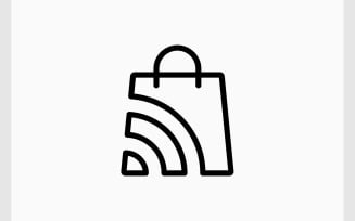 Shop Bag Signal Simple Icon Logo