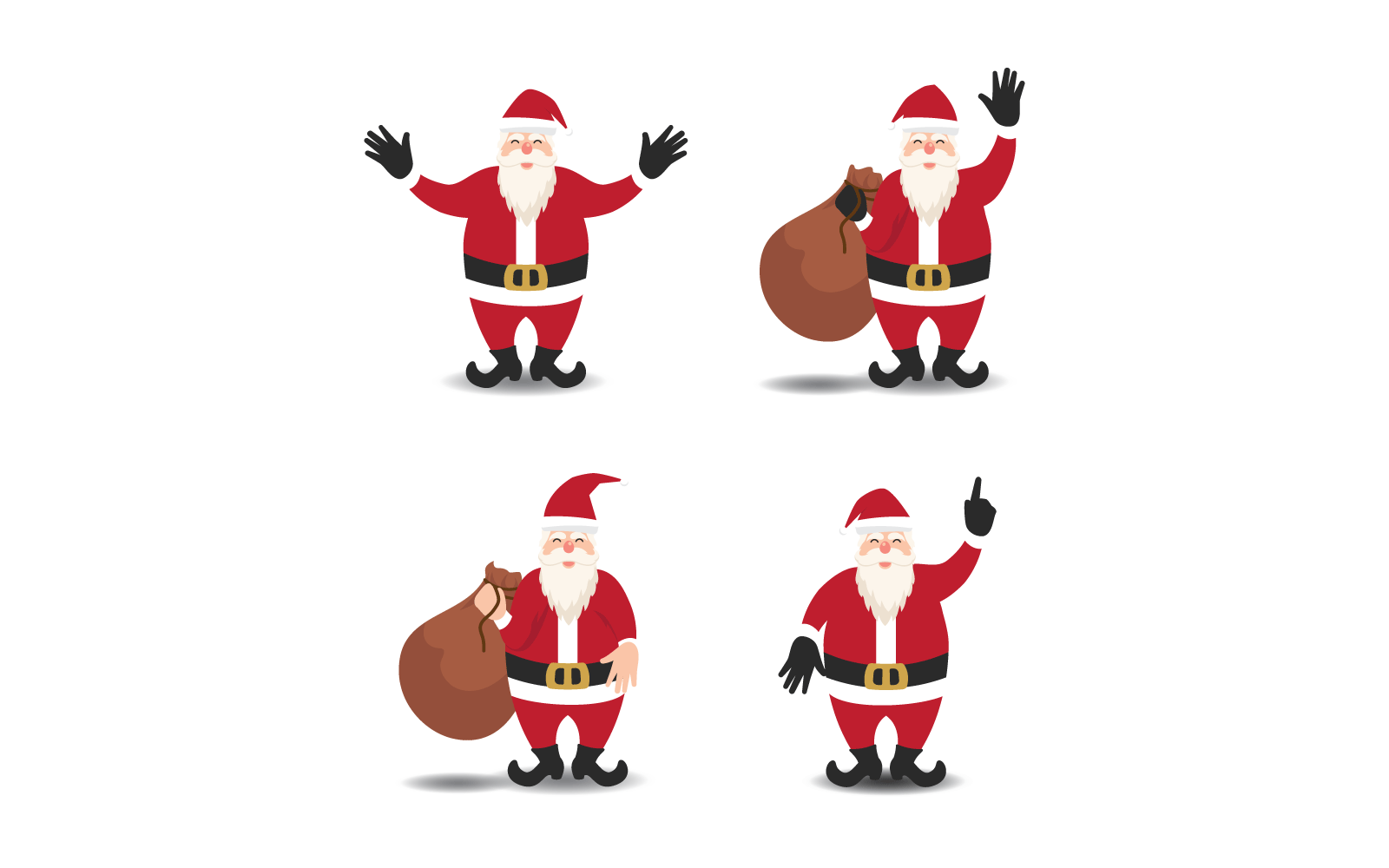 Weihnachtsmann, Weihnachtsmütze Illustration Vektor flaches Design