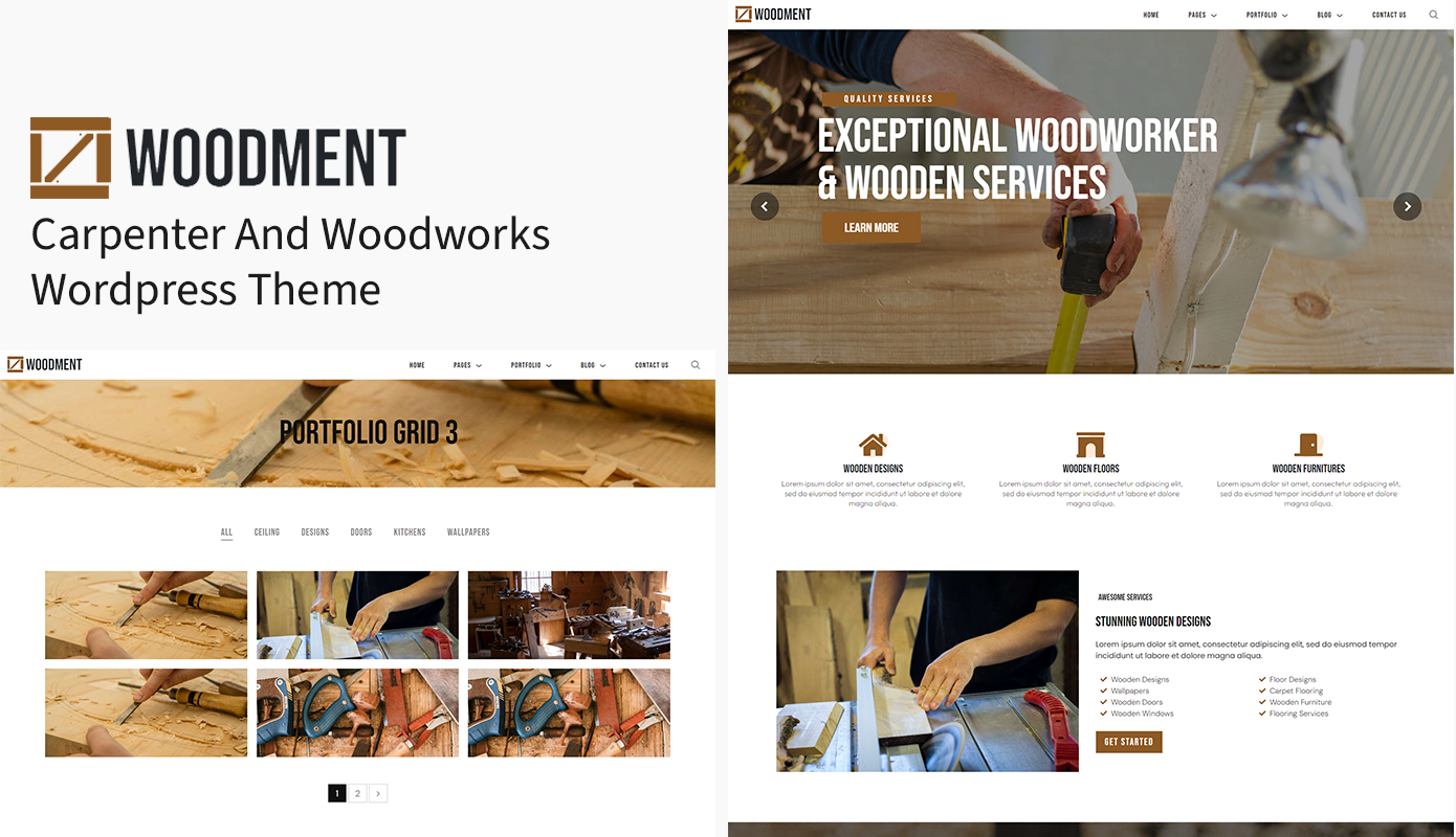 Woodment - Carpenter And Wood Manufacturing Wordpress Theme