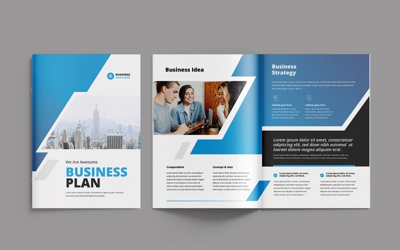 Business Plan Template and Company Profile Design Magazine Template