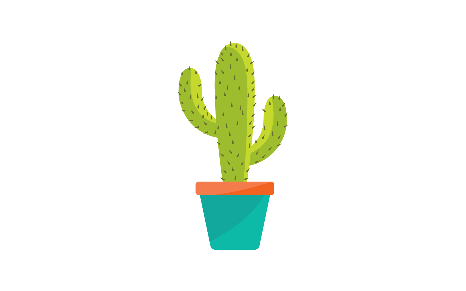 Cactus illustration vector flat design template