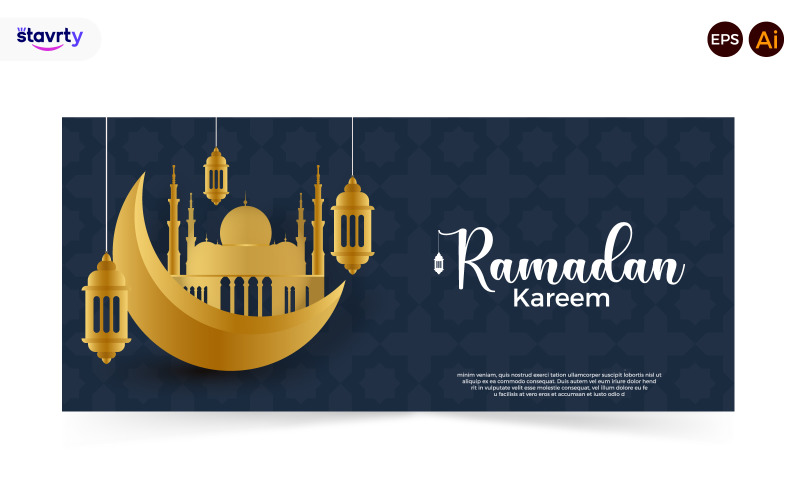 Premium Happy Ramadan Kareem Poster Background