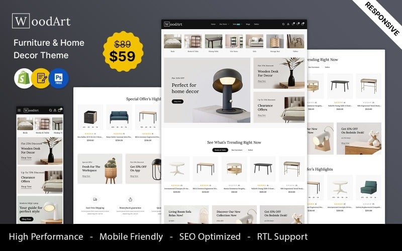 WoodArt - Furniture Mega Store Shopify Responsive Theme Shopify Theme