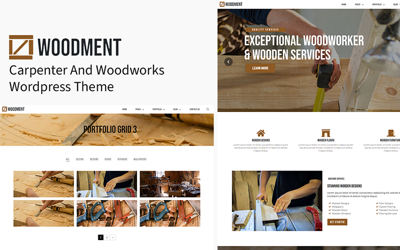 Woodment - Carpenter And Wood Manufacturing Wordpress Theme WordPress Theme