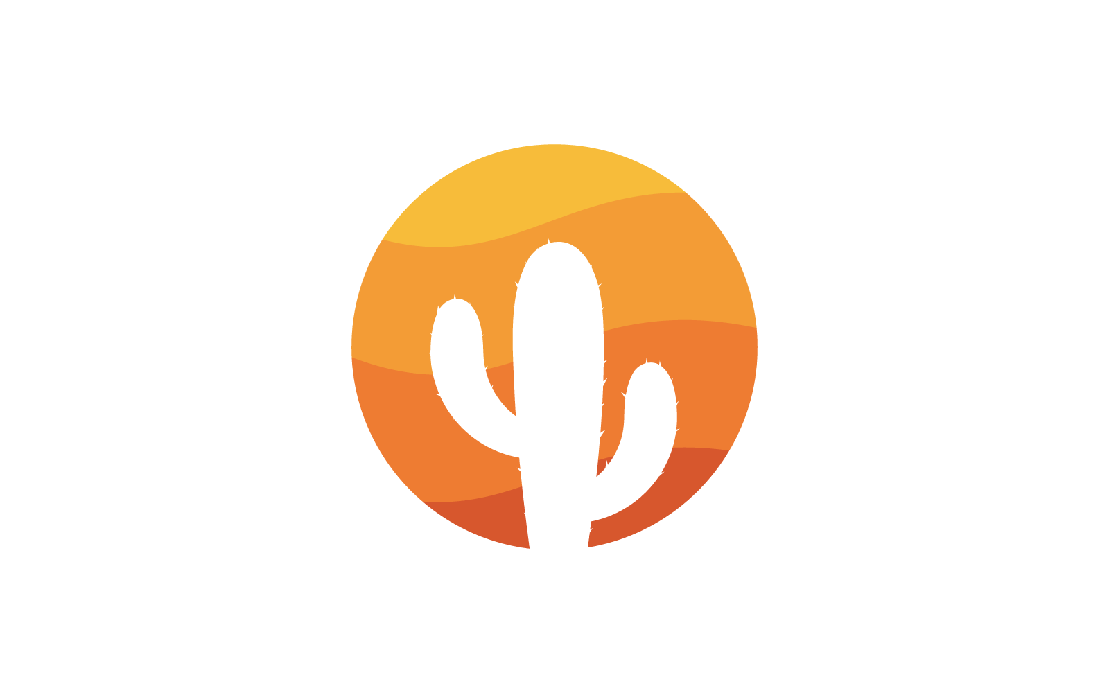 Cactus illustration vector flat design icon template