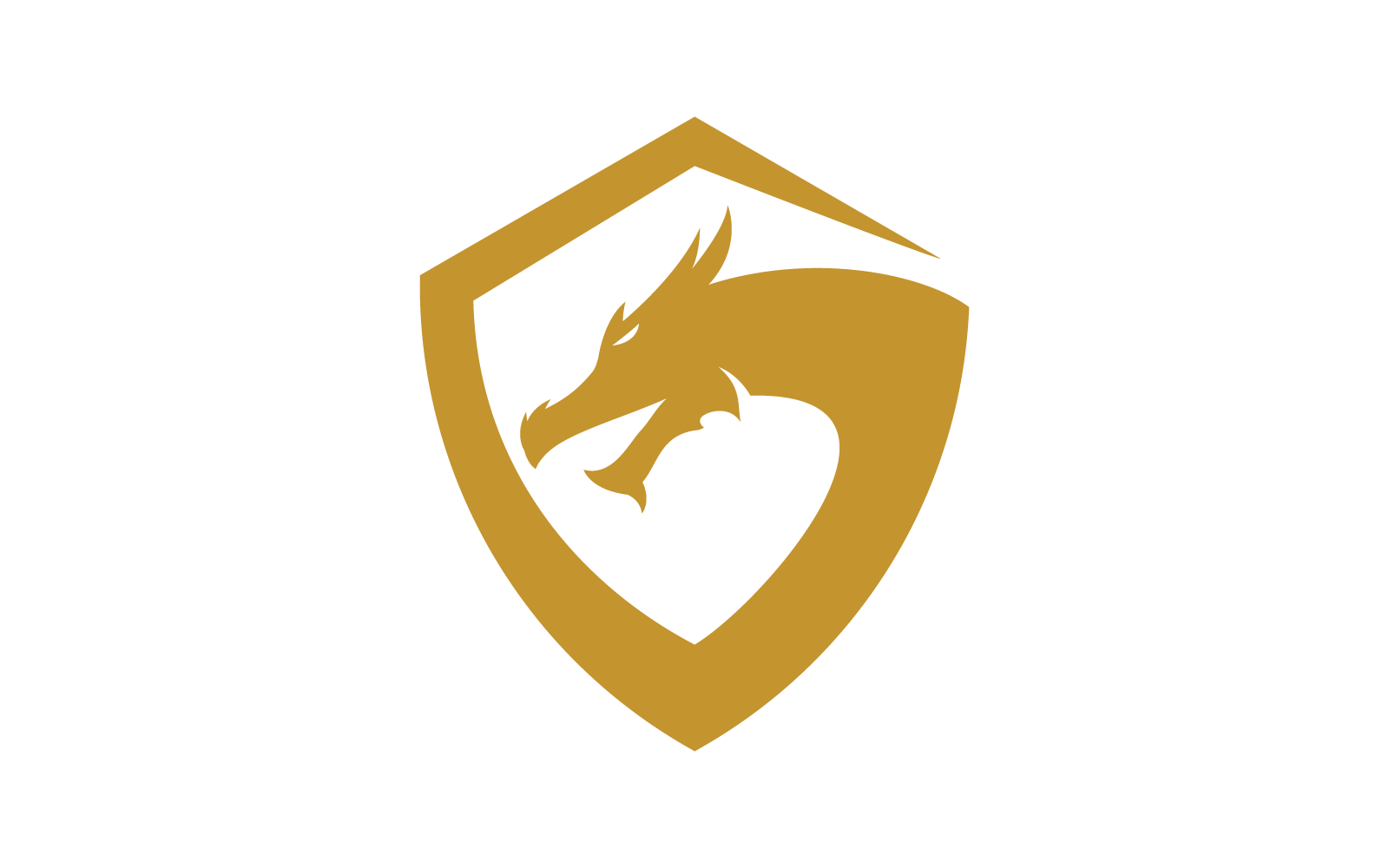 Design piatto dell'illustrazione del modello dell'icona vettoriale del logo del drago